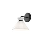 Kuzco Lighting WV470108MBGO Halston 1-Light 40W Glossy Opal Glass and Matte Black Bathroom Vanity Light
