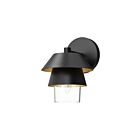 Kuzco Lighting WV475106MBCL Tetsu 1-Light 60W Matte Black and Clear Glass Bathroom Vanity Light