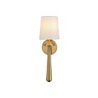Kuzco Lighting WV497106BGWL Bridgette 1-Light 60W Brushed Gold and White Linen Bathroom Vanity Light