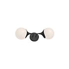 Kuzco Lighting WV505219MBOP Nouveau 2-Lights 80W Matte Black and Opal Matte Glass Bathroom Vanity Light