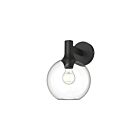 Kuzco Lighting WV506108MBCL Castilla 1-Light 60W Clear Glass and Matte Black Bathroom Vanity Light