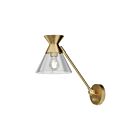 Kuzco Lighting WV521008BGCL Mauer 1-Light 60W Brushed Gold and Clear Glass Bathroom Vanity Light