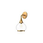 Kuzco Lighting WV524006AGCL Hazel 1-Light 60W Aged Gold and Clear Glass Bathroom Vanity Light