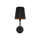 Kuzco Lighting WV528007MB Plisse 1-Light 60W Matte Black Bathroom Vanity Light