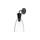 Kuzco Lighting WV534007MBCL Arlo 1-Light 60W Clear Glass and Matte Black Bathroom Vanity Light