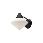 Kuzco Lighting WV537508MBOP Nora 1-Light 60W Matte Black and Opal Matte Glass Bathroom Vanity Light