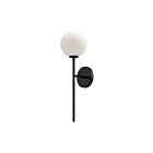 Kuzco Lighting WV549101MBOP Cassia 1-Light 40W Matte Black and Opal Matte Glass Bathroom Vanity Light