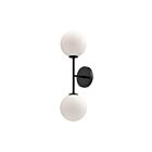 Kuzco Lighting WV549220MBOP Cassia 2-Lights 80W Matte Black and Opal Matte Glass Bathroom Vanity Light