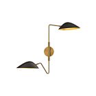 Kuzco Lighting WV550224MBAG Oscar 2-Lights 120W Aged Gold and Matte Black Bathroom Vanity Light