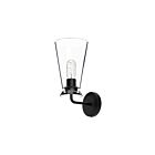 Kuzco Lighting WV570006MBCL Salem 1-Light 60W Clear Glass and Matte Black Bathroom Vanity Light
