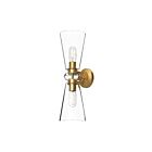 Kuzco Lighting WV570221BGCL Salem 2-Lights 120W Brushed Gold and Clear Glass Bathroom Vanity Light