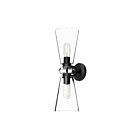 Kuzco Lighting WV570221MBCL Salem 2-Lights 120W Clear Glass and Matte Black Bathroom Vanity Light