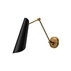 Kuzco Lighting WV572325MBAG Gabriel 1-Light 60W Aged Gold and Matte Black Bathroom Vanity Light