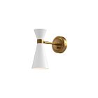 Kuzco Lighting WV574404WHAG Blake 1-Light 60W Aged Gold and White Bathroom Vanity Light