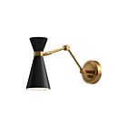 Kuzco Lighting WV574524MBAG Blake 1-Light 60W Aged Gold and Matte Black Bathroom Vanity Light