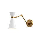 Kuzco Lighting WV574524WHAG Blake 1-Light 60W Aged Gold and White Bathroom Vanity Light