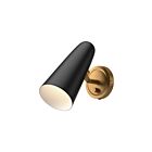 Kuzco Lighting WV578805MBAG Daniel 1-Light 60W Aged Gold and Matte Black Bathroom Vanity Light
