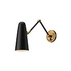 Kuzco Lighting WV578925MBAG Daniel 1-Light 60W Aged Gold and Matte Black Bathroom Vanity Light