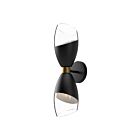 Kuzco Lighting WV587224MBCL Capri 2-Lights 120W Clear Glass and Matte Black Bathroom Vanity Light