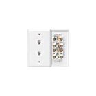 Leviton 40244-W White Modular Jack Flush Mount Duplex 2 6-Position 4-Conductor
