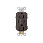 Legrand 1597TRUSBAC 15A 125V Brown Gfci Usb Outlet Receptacle