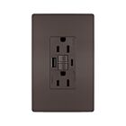 Legrand 1597TRUSBAC 15A 125V Brown Gfci Usb Outlet Receptacle