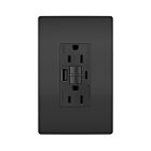 Legrand 1597TRWRUSBACBK 15A 125V Black Weather-Resistant Gfci Usb Outlet Receptacle