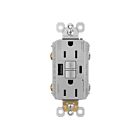 Legrand 1597TRWRUSBACGRY 15A 125V Grey Weather-Resistant Gfci Usb Outlet Receptacle