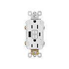 Legrand 1597TRWRUSBACW 15A 125V White Weather-Resistant Gfci Usb Outlet Receptacle