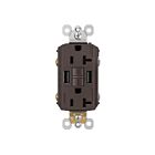 Legrand 2097TRUSBAA 20A 125V Brown Gfci Usb Outlet Receptacle