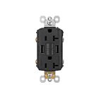 Legrand 2097TRUSBAABK 20A 125V Black Gfci Usb Outlet Receptacle