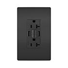 Legrand 2097TRUSBAABK 20A 125V Black Gfci Usb Outlet Receptacle