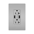 Legrand 2097TRUSBAAGRY 20A 125V Grey Gfci Usb Outlet Receptacle