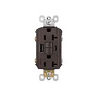 Legrand 2097TRUSBAC 20A 125V Brown Gfci Usb Outlet Receptacle