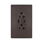 Legrand 2097TRUSBAC 20A 125V Brown Gfci Usb Outlet Receptacle