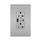 Legrand 2097TRUSBACGRY 20A 125V Grey Gfci Usb Outlet Receptacle