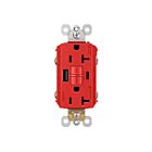 Legrand 2097TRUSBACRED 20A 125V Red Gfci Usb Outlet Receptacle