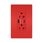 Legrand 2097TRUSBACRED 20A 125V Red Gfci Usb Outlet Receptacle