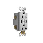 Legrand 2097TRWRUSBACGRY 20A 125V Grey Gfci Usb Outlet Receptacle