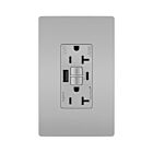 Legrand 2097TRWRUSBACGRY 20A 125V Grey Gfci Usb Outlet Receptacle