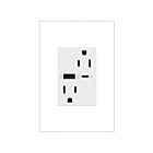 Legrand Adorne ARTRUSB156ACW4 White 15A Tamper-Resistant Ultra-Fast USB Type A/C Outlet