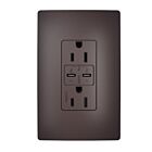 Legrand R26USBPD65 15A 5.0V/9.0V/15.0V Brown Usb Outlet Receptacle