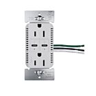Legrand R26USBPD65GRY 15A 5.0V/9.0V/15.0V Grey Usb Outlet Receptacle