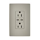 Legrand R26USBPD65NICC6 15A 5.0V/9.0V/15.0V Nickel Usb Outlet Receptacle