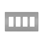 Legrand RWP264GRY 4-Gang Screwless Wall Plate