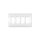 Legrand Radiant RWP264W White Four-Gang Screwless Wall Plate