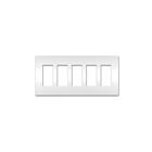 Legrand Radiant RWP265W White Five-Gang Screwless Wall Plate