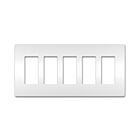 Legrand Radiant RWP265W White Five-Gang Screwless Wall Plate