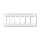 Legrand Radiant RWP266W White Six-Gang Screwless Wall Plate