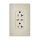 Legrand TR20USBPD65I 20A 125V Ivory Commercial Usb Outlet Receptacle